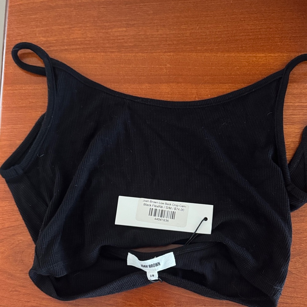 Joah Brown Black Ribbed Bandeau